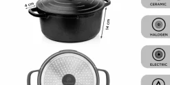 Kookpan 28 cm Zwart Performance Series Inductie Westinghouse