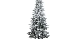 Kunstkerstboom PVC met sneeuwvlokken 210 cm hoog
