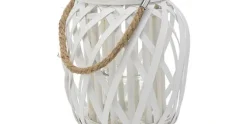 Lantaarn 23 cm Wit Rattan