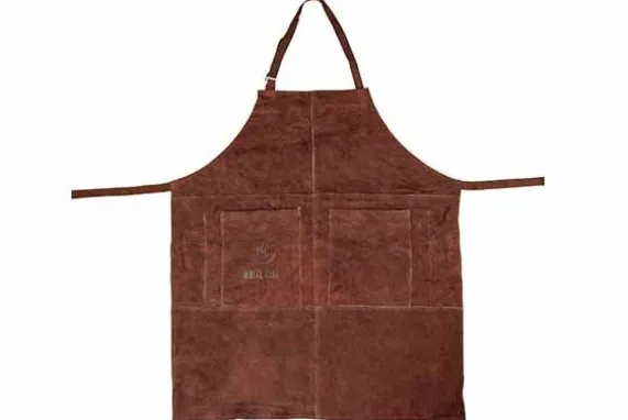 Leren schort met 2 zakken bruin Accessoires