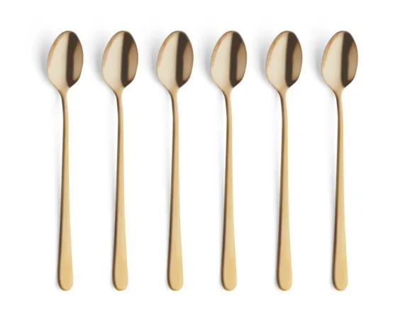 Longdrink lepels set van 6 Austin Vintage goud Amefa