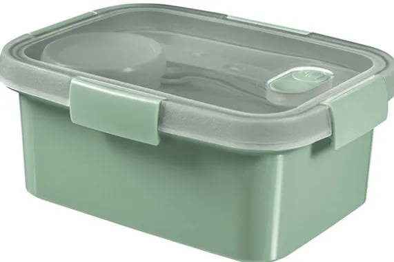 Lunchbox met bestek en bakje Smart to go eco groen 1,2 L Curver
