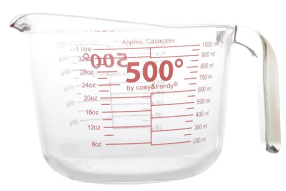 Maatbeker 1L borosilicaat