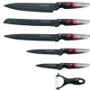 Messenset marmeren coating 6-delig rood grijs