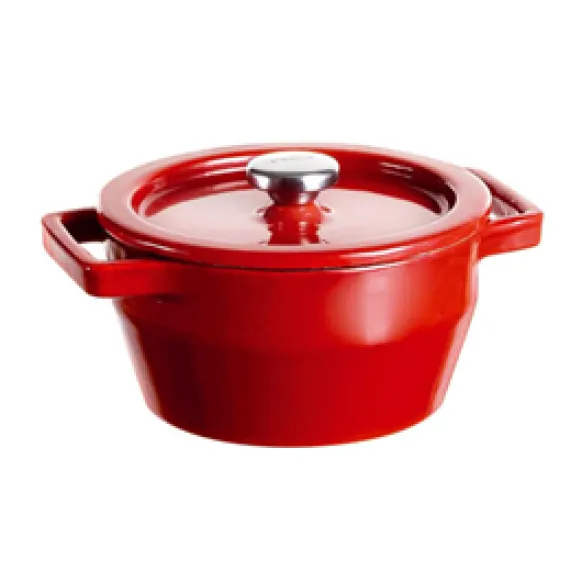Mini braadpan gietijzer 10 cm rood Slowcook