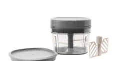 Multihakker grijs 0,6 L met deksel en klopper