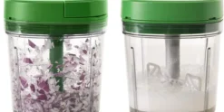 Multihakker groen 0,9 L met deksel en klopper