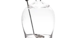 Olijfpot glas 14 cm met lepel