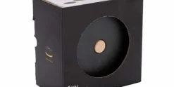 Onderzetter leisteen rond set van 6 op houder