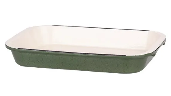 Ovenschotel 35,5x23,5x6 Castard gietijzer glans groen