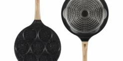 Pannenkoekenpan Keramische Coating 26 cm 7 Kops Edënbërg Stonetec Line hout