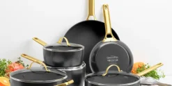 Pannenset 10 delig Greenpan Padova Blush Black Gold