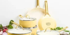 Pannenset 10 delig Greenpan Padova Blush Yellow Gold