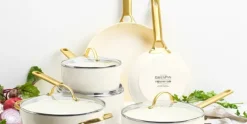 Pannenset 10 delig Greenpan Padova Cream Gold