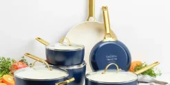 Pannenset 10 delig Greenpan Padova Oxford Blue Gold