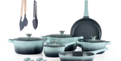 Pannenset keramische coating 17-delig Creuset Olive Green