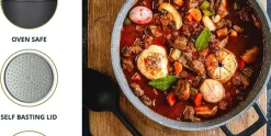Pannenset marmeren coating 14-delig zwart Creuset Royalty Line