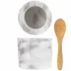 Peper en zout set marmer met lepeltjes