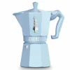 Percolator Moka Express Bialetti lichtblauw 6-kops