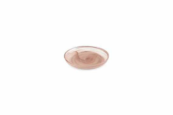 Plat bord 14 cm bruin/roze Twirl