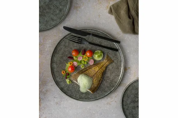 Plat bord grijs-groen 26,5cm Istra