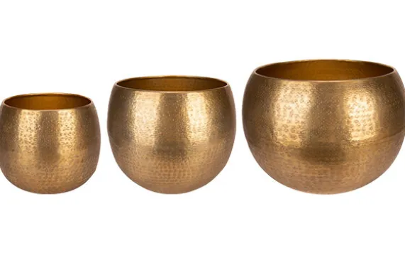 Potten set van 3 goudkleurig