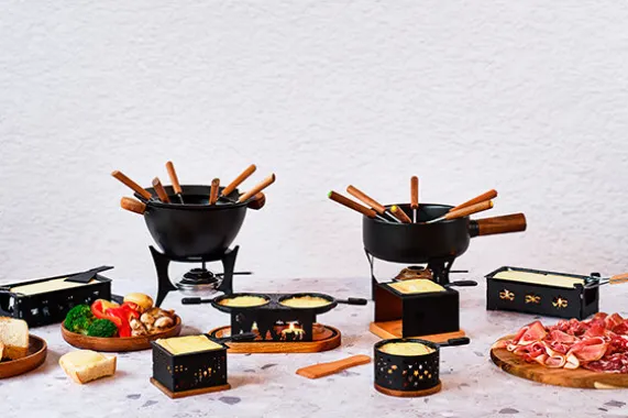 Raclette inklapbaar rechthoek 2 personen met spatels nylon Aspen