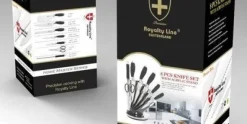 RVS messenset 8 delig op standaard zwart