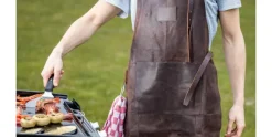 Schort donkerbruin leder