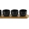 Serveerplank 42cm met 4 apero potjes
