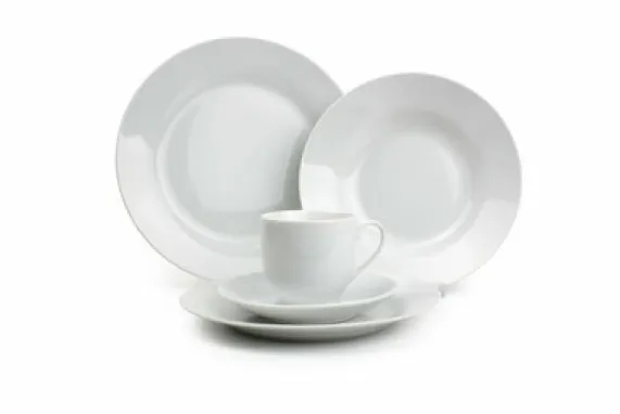 Serviesset 18-delig Budget Basic White rand