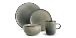 Serviesset 16-delig Meridian grijs groen blauw