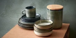 Serviesset 12-delig Meridian grijs groen blauw