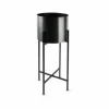 Sierpot 2-delig op Staander Cilinder Zwart Patio