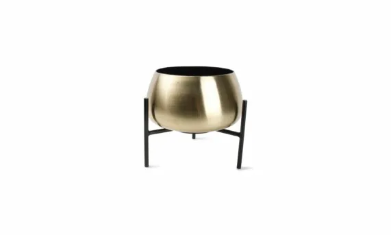 Sierpot 2-delig op Staander Rond Goud Patio