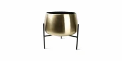 Sierpot 2-delig op Staander Rond Goud Patio