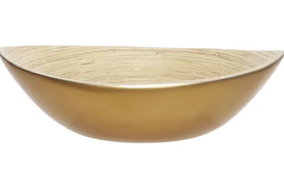 Slakom bamboe goud 25 cm ovaal