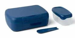Snackbox met vork blauw 21 cm Amuse