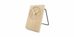 Tafelklok beige 18 cm travertijn Zone