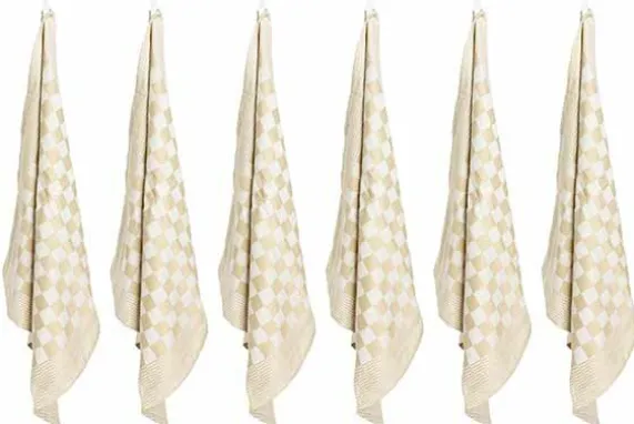 Theedoek Beige Set van 6