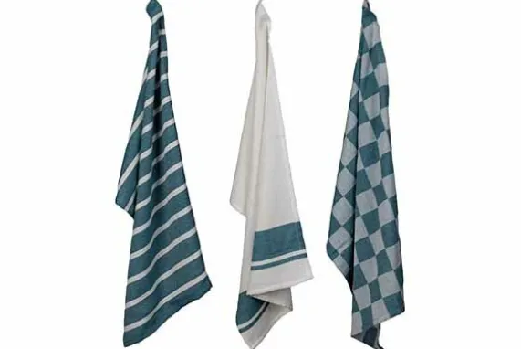 Theedoek Blauw Set van 3