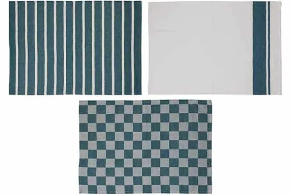 Theedoek Blauw Set van 3