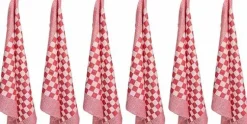 Theedoek Rood Set van 6