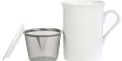 Theeglas met filter 8 x 11 cm Porselein