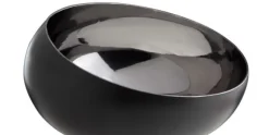 Theelichthouder Rond & Schuin Zwart 20 cm
