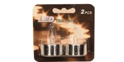 Theelicht LED Zilver - Set van 2 stuks