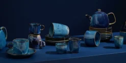 Theeset pot 80 cl met 4 kopjes Nova Blue