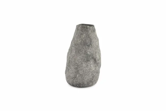 Vaas 22 cm antraciet Cave