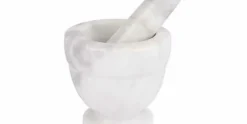 Vijzel en stamper 10 cm marmer