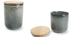 Voorraadpot set 2-delig Meridian groen/blauw